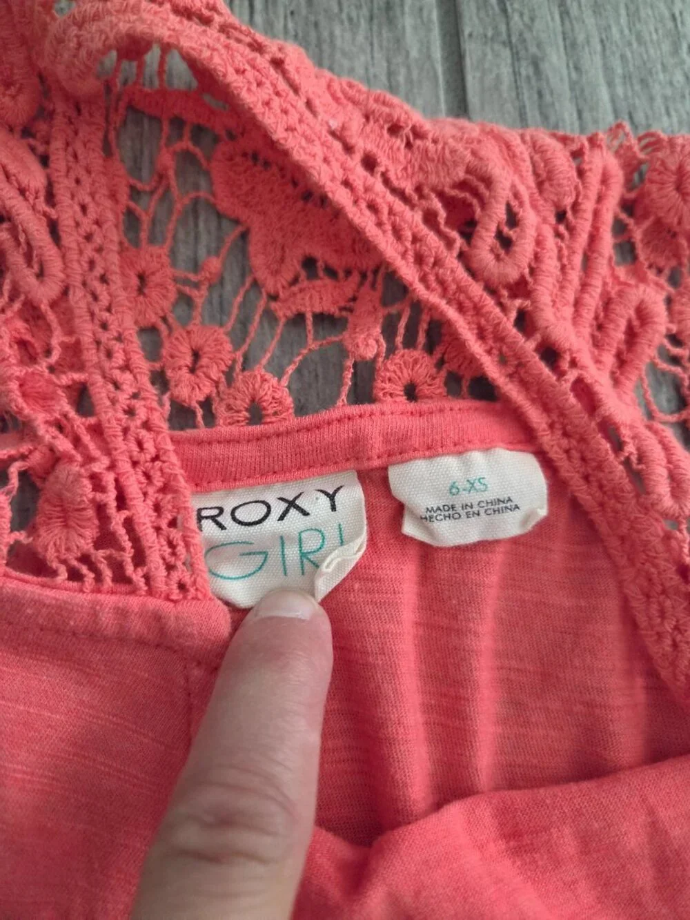 Roxy Girl Coral Crochet Lace Sleeveless Dress Size 6/XS